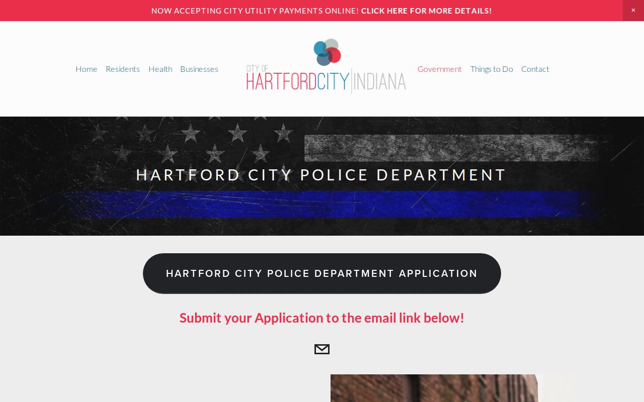 Hartford City Police arrest-record contact page