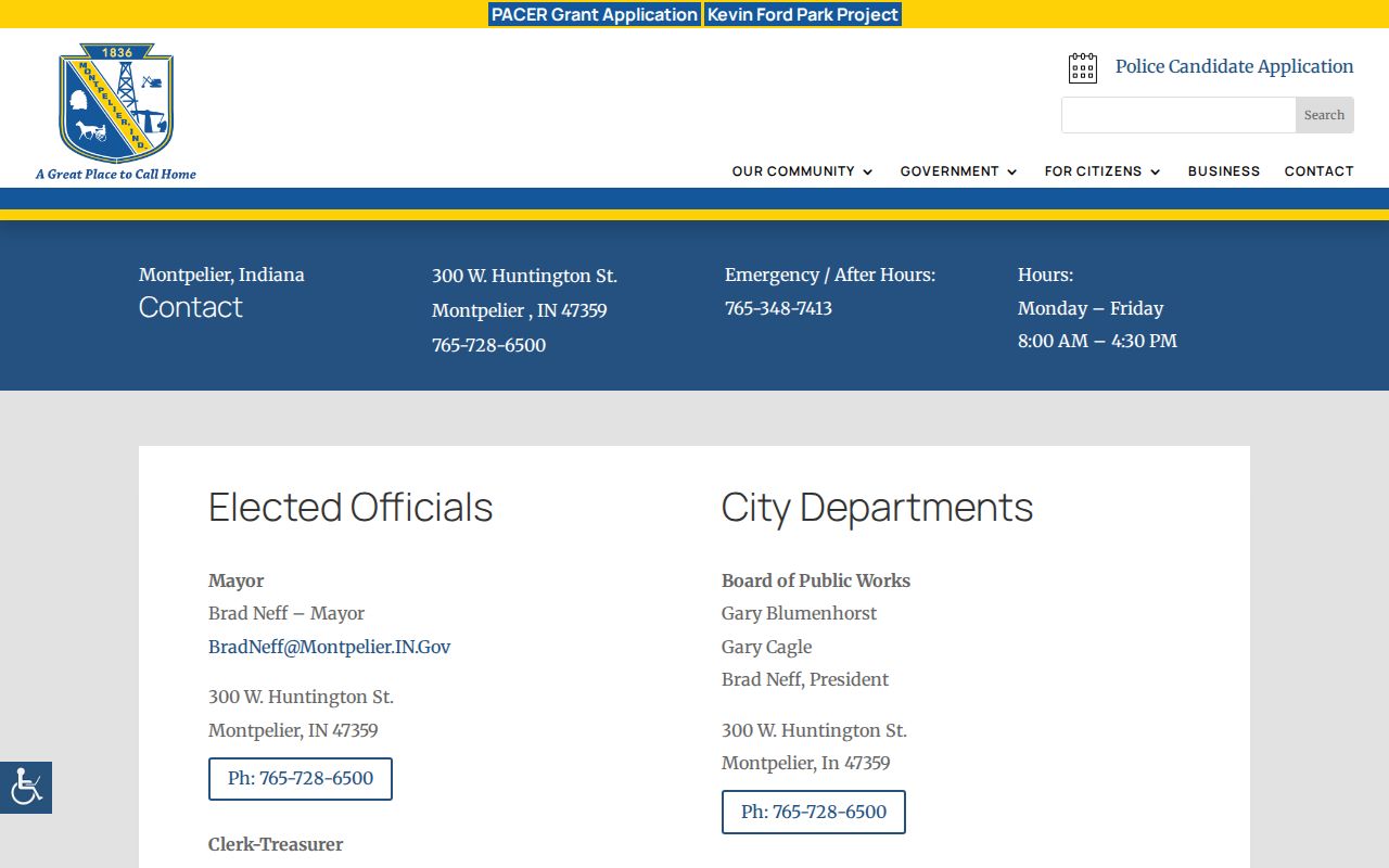 Montpelier Police arrest-record contact information